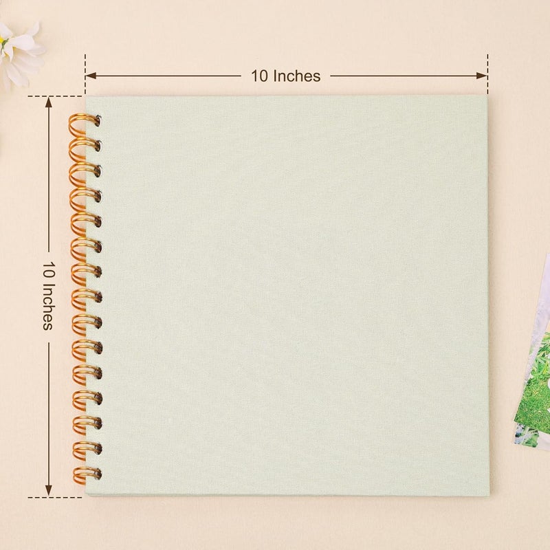 Bonyomor Scrapbook Photo Album 10x10 Inches 80 Pages Hardcover Kraft Paper Linen Cover Scrap Book Memory Book DIY Scrapbook Albums for Wedding Baby Boyfriend Travel Anniversary Family, Beige - Image 3